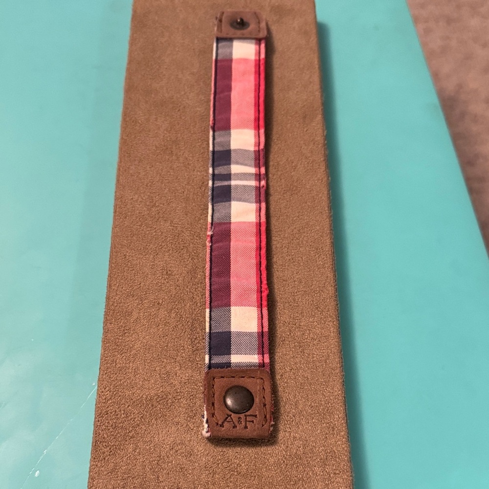 Abercrombie & Fitch Red and Blue Checkered Bracelet